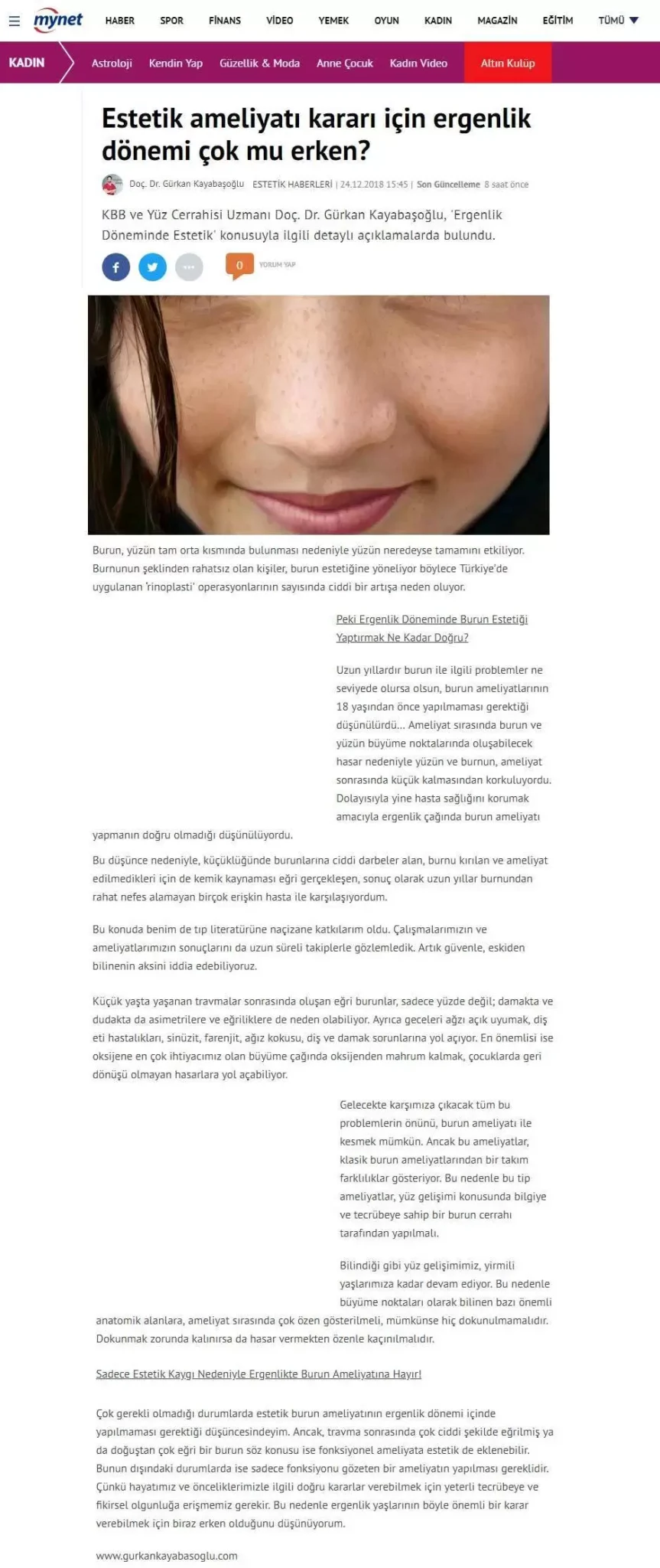 estetik ameliyati karari icin ergenlik donemi cok mu erken